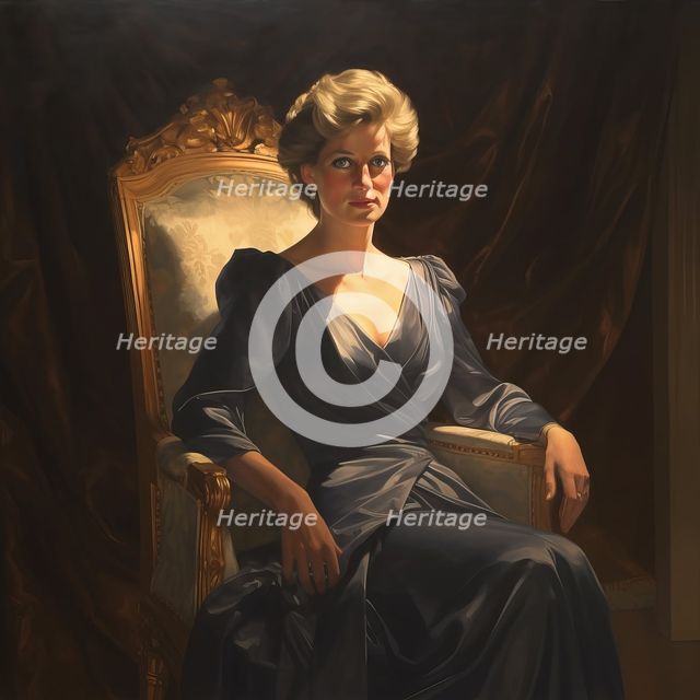 AI IMAGE - Portrait of Diana, Princess of Wales, 1980s, (2023).  Creator: Heritage Images.