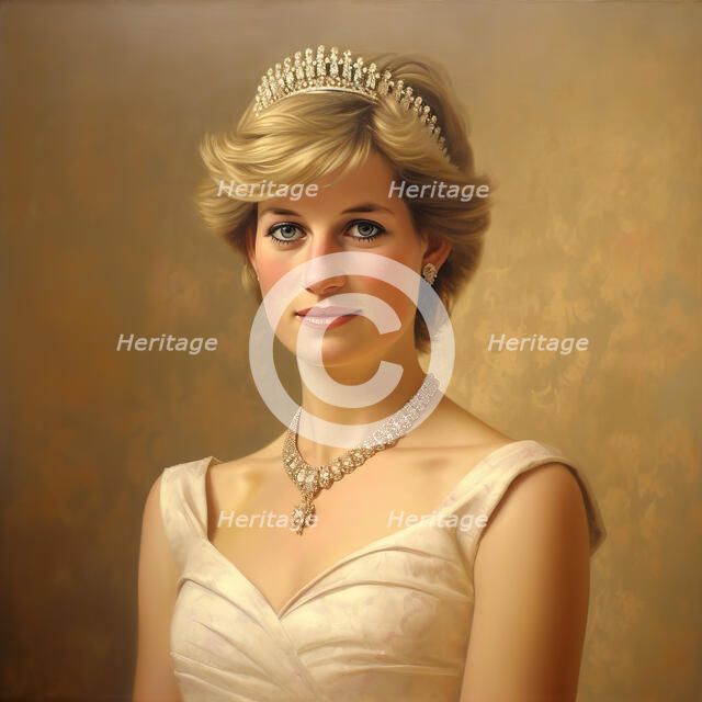 AI IMAGE - Portrait of Diana, Princess of Wales, 1980s, (2023).  Creator: Heritage Images.