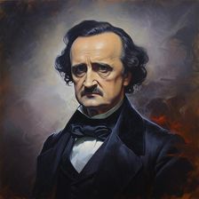 AI Image - Portrait of Edgar Allan Poe, 1840s, (2023). Creator: Heritage Images