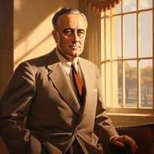 AI IMAGE - Portrait of Franklin D Rosevelt, 1940s, (2023). Creator: Heritage Images