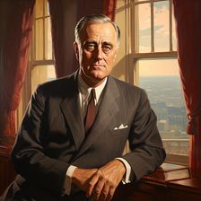 AI IMAGE - Portrait of Franklin D Rosevelt, 1940s, (2023). Creator: Heritage Images