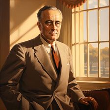 AI IMAGE - Portrait of Franklin D Rosevelt, 1940s, (2023). Creator: Heritage Images