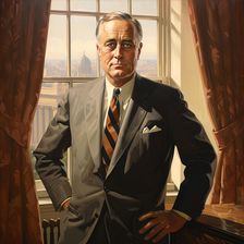 AI IMAGE - Portrait of Franklin D Rosevelt, 1940s, (2023). Creator: Heritage Images