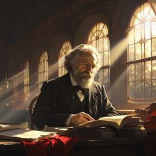 AI IMAGE - Portrait of Karl Marx studying, 1870s, (2023). Creator: Heritage Images