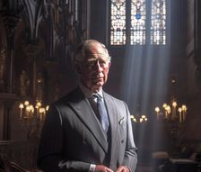 AI IMAGE - Portrait of King Charles III inside a church, 2023. Creator: Heritage Images