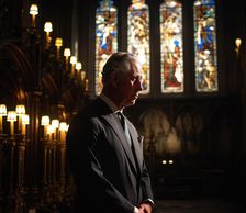 AI IMAGE - Portrait of King Charles III inside a church, 2023. Creator: Heritage Images