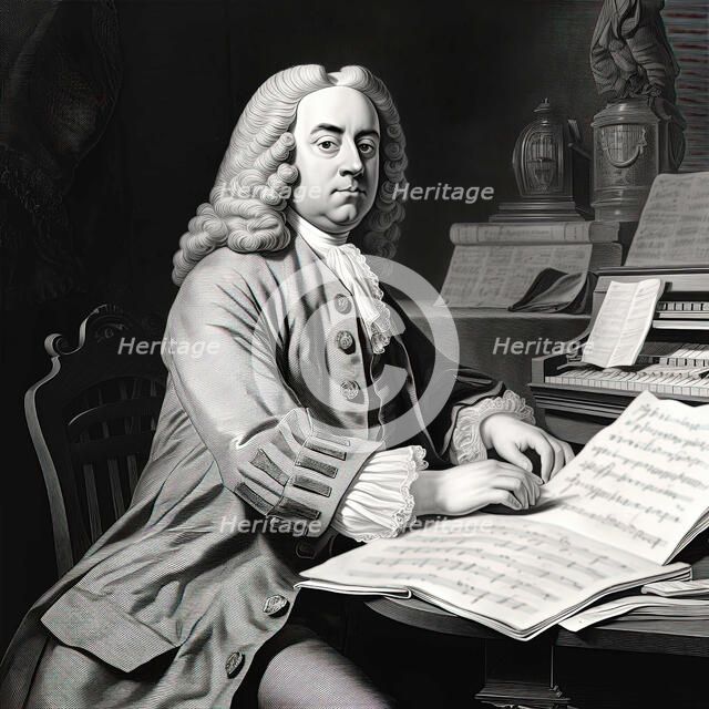 AI IMAGE - Portrait of Handel, 18th century, (2023). Creator: Heritage Images.