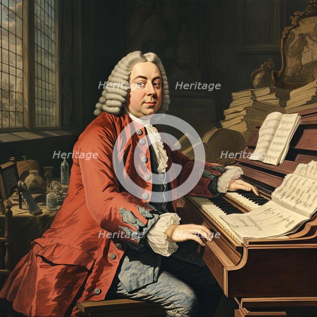 AI IMAGE - Portrait of Handel, 18th century, (2023). Creator: Heritage Images.