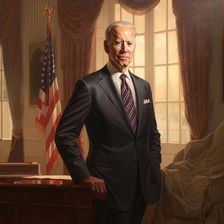 AI IMAGE - Portrait of Joe Biden in the Oval Office, 2023. Creator: Heritage Images