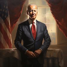 AI IMAGE - Portrait of Joe Biden in the Oval Office, 2023. Creator: Heritage Images