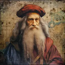 AI IMAGE - Portrait of Leonardo da Vinci, 1500s, (2023). Creator: Heritage Images