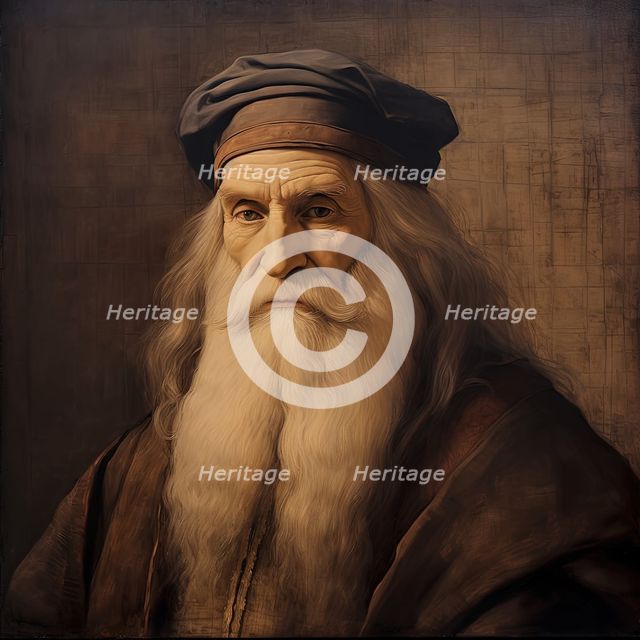 AI IMAGE - Portrait of Leonardo da Vinci, 1500s, (2023). Creator: Heritage Images.