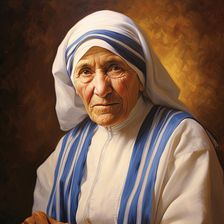 AI Image - Portrait of Mother Teresa, 1990s, (2023). Creator: Heritage Images