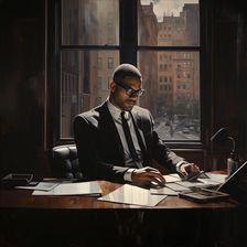 AI IMAGE - Portrait of Malcolm X, 1960s, (2023). Creator: Heritage Images