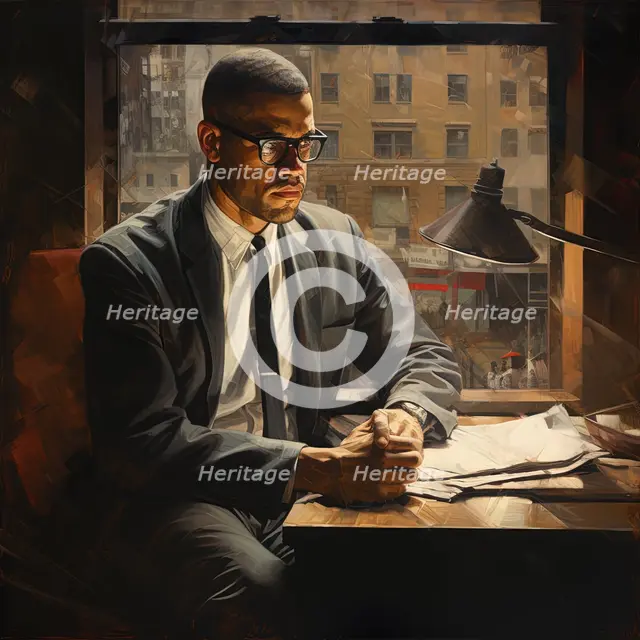 AI IMAGE - Portrait of Malcolm X, 1960s, (2023). Creator: Heritage Images.