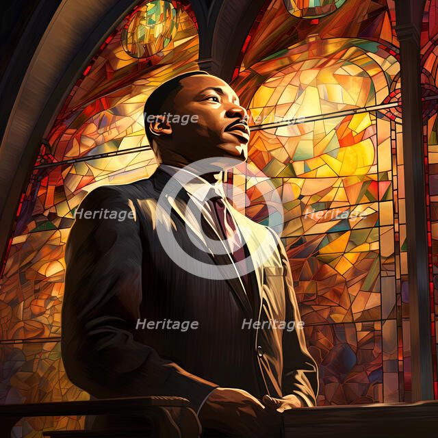 AI IMAGE - Portrait of Martin Luther King Jr, 1960s, 2023. Creator: Heritage Images.