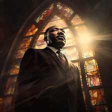 AI IMAGE - Portrait of Martin Luther King Jr, 1960s, 2023. Creator: Heritage Images