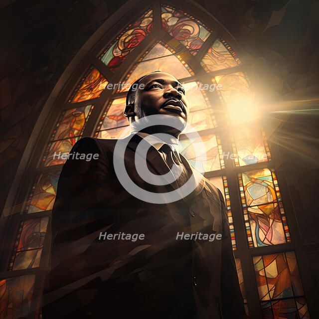 AI IMAGE - Portrait of Martin Luther King Jr, 1960s, 2023. Creator: Heritage Images.