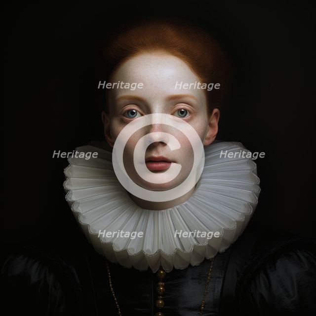 AI Image - Portrait of Mary, Queen of Scots, 1560s, (2023).  Creator: Heritage Images.