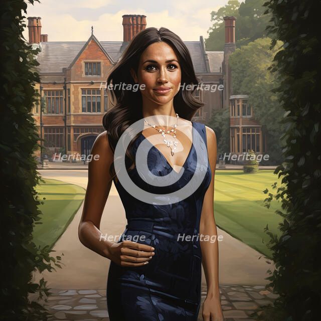 AI Image - Portrait of Meghan, Duchess of Sussex, 2023. Creator: Heritage Images.