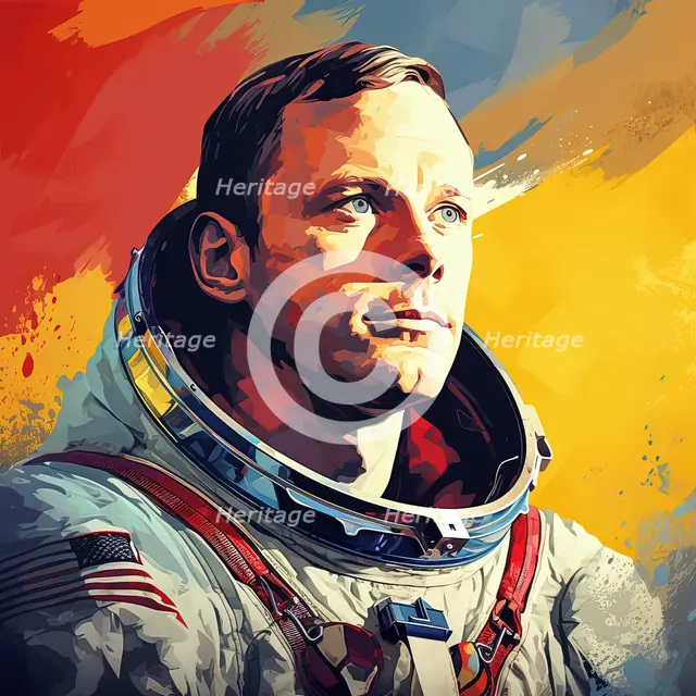 AI IMAGE - Portrait of Neil Armstrong, 1960s, (2023). Creator: Heritage Images.