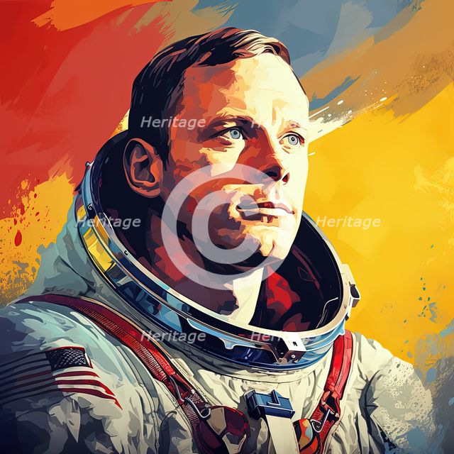 AI IMAGE - Portrait of Neil Armstrong, 1960s, (2023). Creator: Heritage Images.