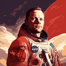 AI IMAGE - Portrait of Neil Armstrong, 1960s, (2023). Creator: Heritage Images