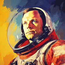 AI IMAGE - Portrait of Neil Armstrong, 1960s, (2023). Creator: Heritage Images