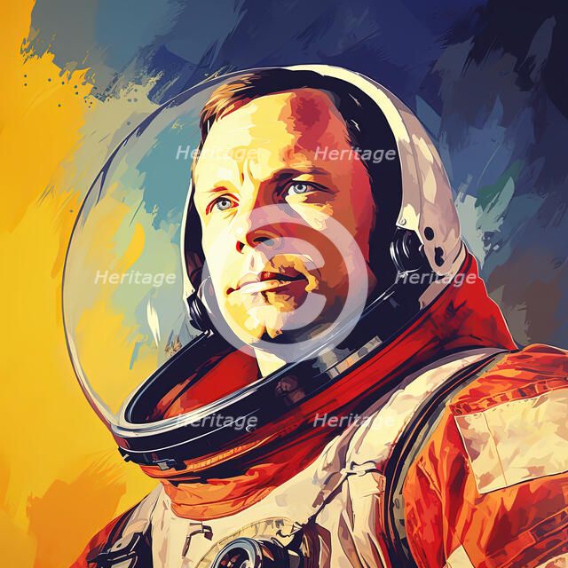 AI IMAGE - Portrait of Neil Armstrong, 1960s, (2023). Creator: Heritage Images.