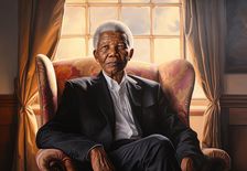 AI IMAGE - Portrait of Nelson Mandela, 2000s, (2023). Creator: Heritage Images