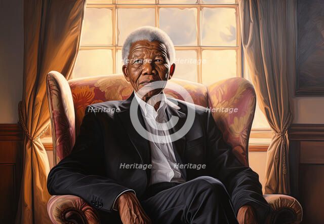 AI IMAGE - Portrait of Nelson Mandela, 2000s, (2023). Creator: Heritage Images.