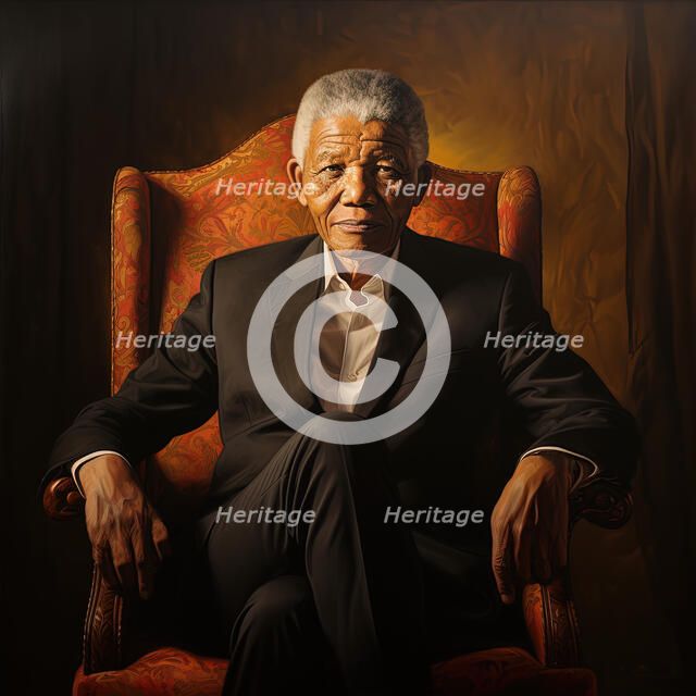 AI IMAGE - Portrait of Nelson Mandela, 2000s, (2023). Creator: Heritage Images.