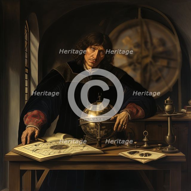 AI IMAGE - Portrait of Nicolaus Copernicus, early 16th century, (2023). Creator: Heritage Images.