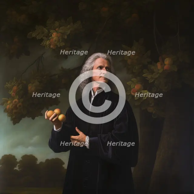 AI IMAGE - Portrait of Sir Isaac Newton, 1660s, (2023). Creator: Heritage Images.