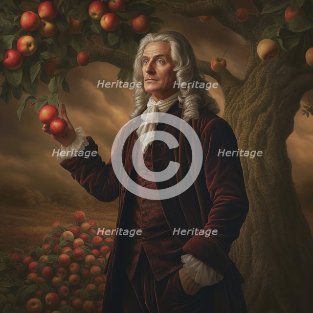 AI IMAGE - Portrait of Sir Isaac Newton, 1680s, (2023). Creator: Heritage Images.