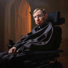AI IMAGE - Portrait of Stephen Hawking, 2000s, (2023). Creator: Heritage Images