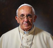 AI IMAGE - Portrait of Pope Francis, 2023. Creator: Heritage Images