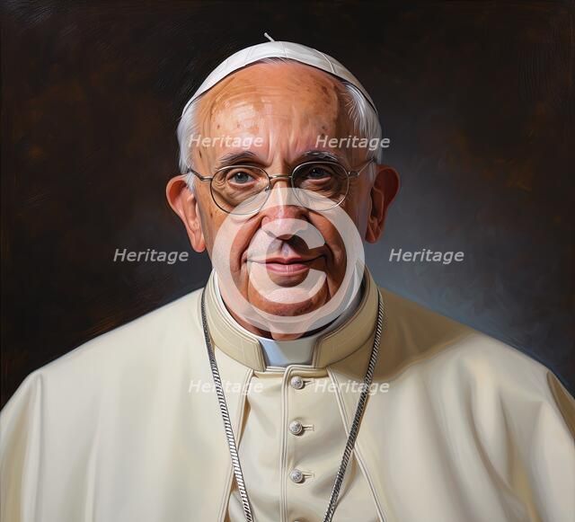 AI IMAGE - Portrait of Pope Francis, 2023. Creator: Heritage Images.