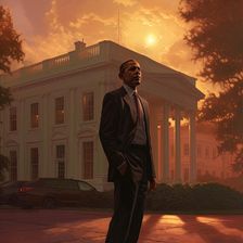 AI IMAGE - Portrait of President Obama, c2009, (2023). Creator: Heritage Images