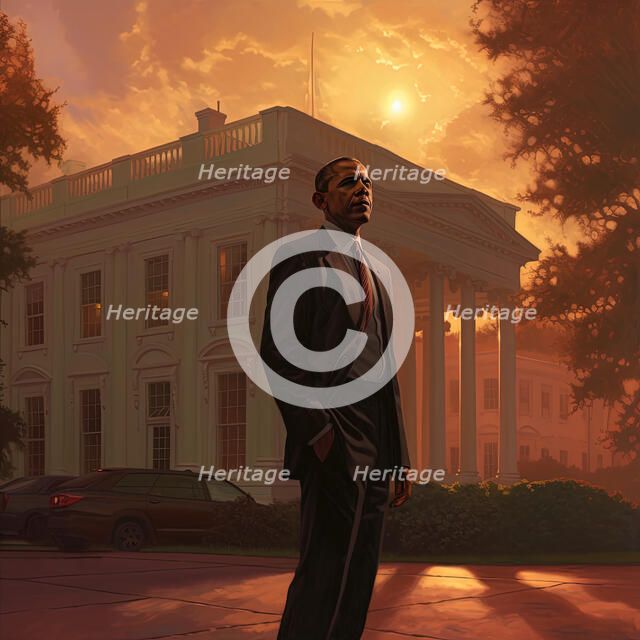 AI IMAGE - Portrait of President Obama, c2009, (2023). Creator: Heritage Images.