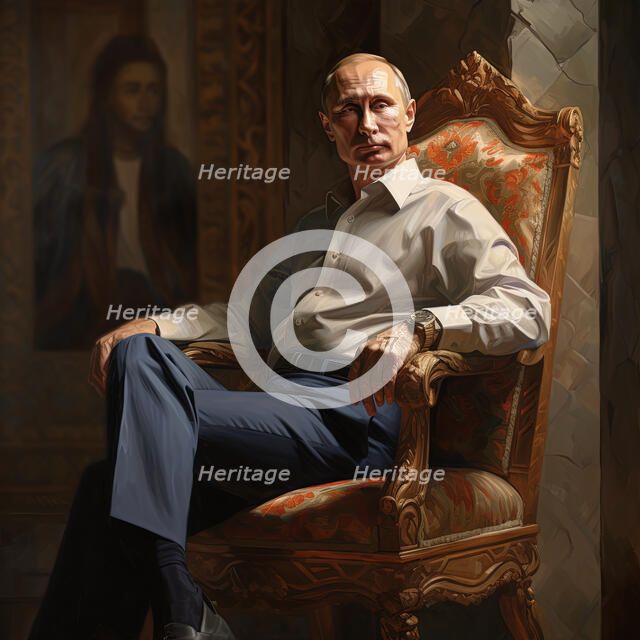 AI IMAGE - Portrait of President Vladimir Putin, 2023.  Creator: Heritage Images.