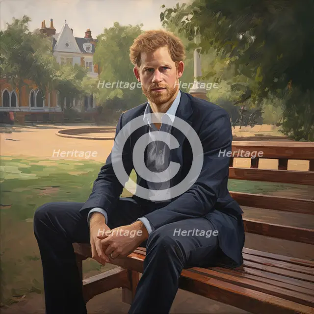 AI Image - Portrait of Prince Harry, Duke of Sussex, 2023. Creator: Heritage Images.