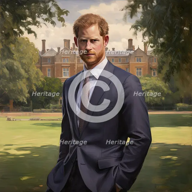 AI Image - Portrait of Prince Harry, Duke of Sussex, 2023. Creator: Heritage Images.