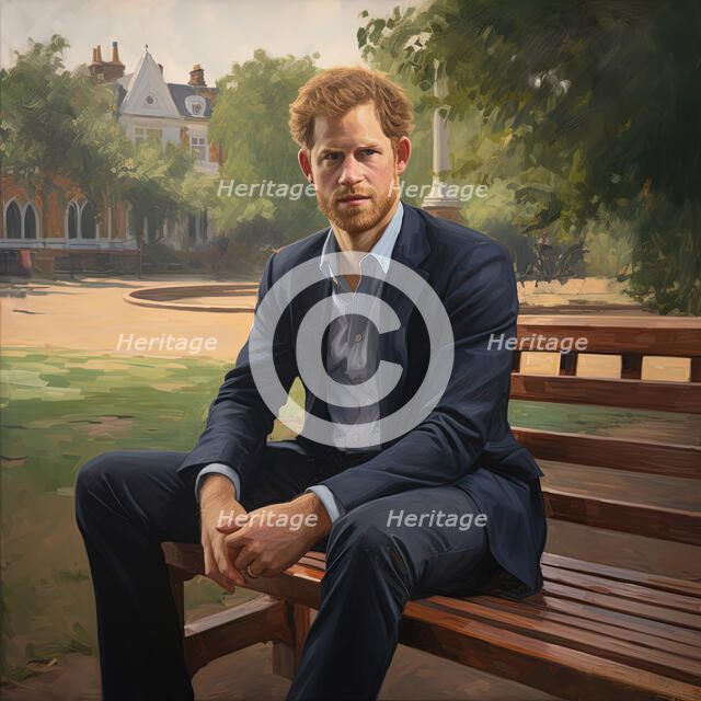AI Image - Portrait of Prince Harry, Duke of Sussex, 2023. Creator: Heritage Images.