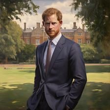 AI Image - Portrait of Prince Harry, Duke of Sussex, 2023. Creator: Heritage Images