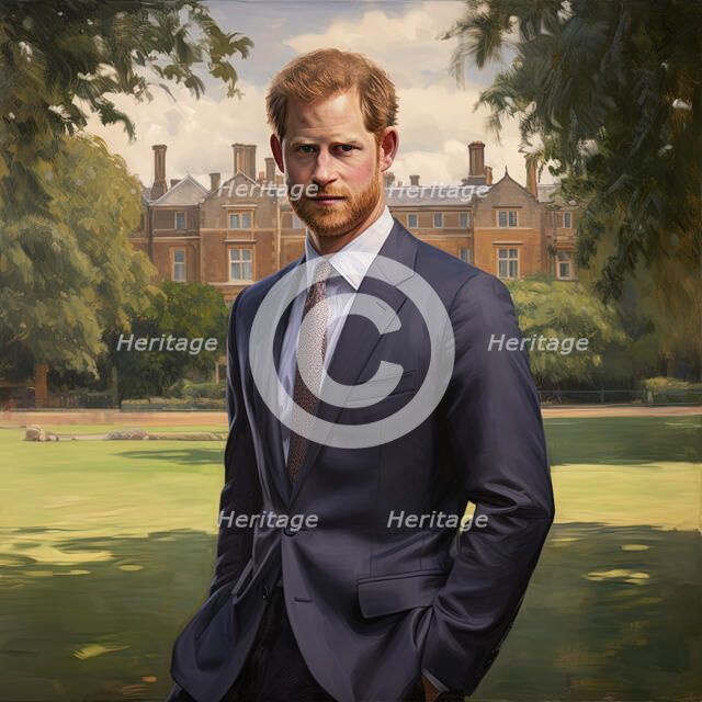 AI Image - Portrait of Prince Harry, Duke of Sussex, 2023. Creator: Heritage Images.