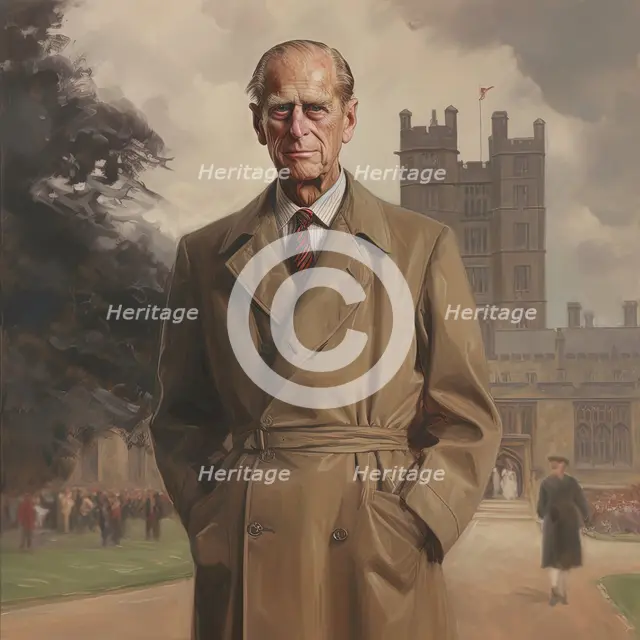 AI IMAGE - Portrait of Prince Philip, Duke of Edinburgh, 2000s, (2023).  Creator: Heritage Images.