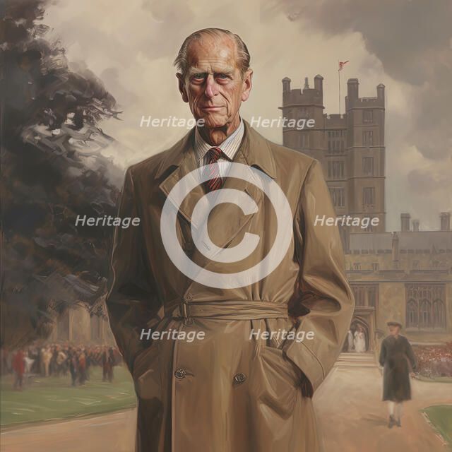AI IMAGE - Portrait of Prince Philip, Duke of Edinburgh, 2000s, (2023).  Creator: Heritage Images.