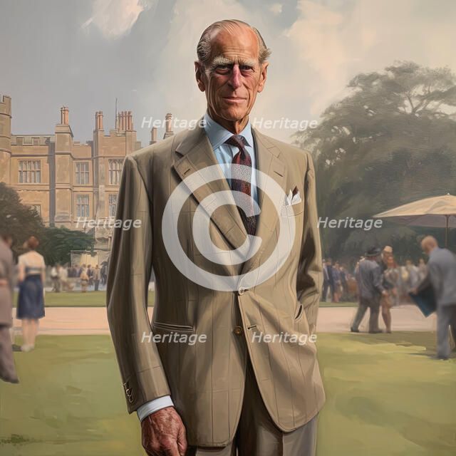 AI IMAGE - Portrait of Prince Philip, Duke of Edinburgh, 2000s, (2023).  Creator: Heritage Images.