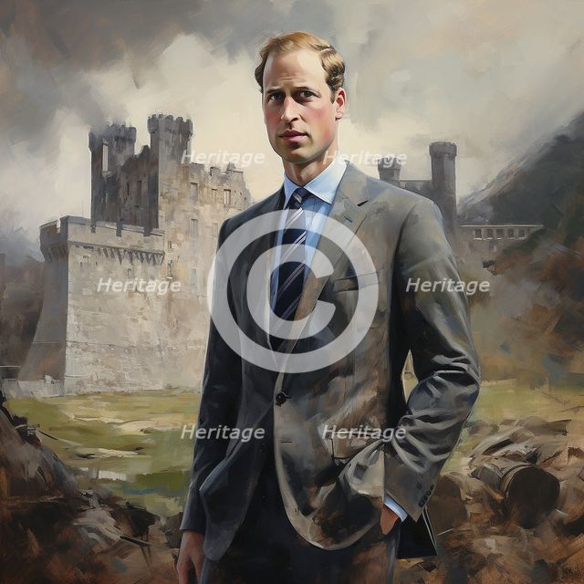 AI IMAGE - Portrait of Prince William, Prince of Wales, 2010s, (2023).  Creator: Heritage Images.